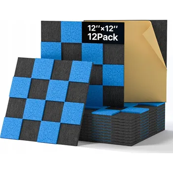 akustický panel AKUSTICKÉ PANELY ŠACHOVNICE SAMOLEPICÍ ČERNO-MODRÉ 30 X 30