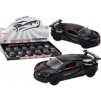 autíčko Sportovní Auto Model 1:32 Figurka Spojler Kovové Černé Zvuky