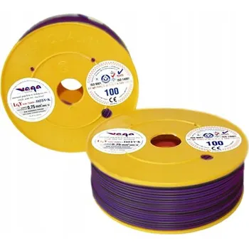elektrický kabel Kabel LGY/H05V-K 0,75 mm2 100m Fialovo-Černý