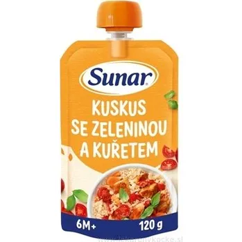 Sunar příkrm Kuskus se zeleninou a kuřecím masem od 6. měsíce, 120 g