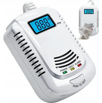 Zabezpečovací technika Detektor oxidu uhelnatého a plynu Minexo drátový s LCD displejem CE