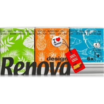 Papírový kapesník Hygienické kapesníčky bez vůně Renova 4vrstvé 7 ks