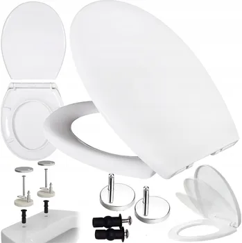 WC sedátko Sedátko na WC Mareani SEMTO, bílé duroplastové WC sedátko s pomalým sklápěním