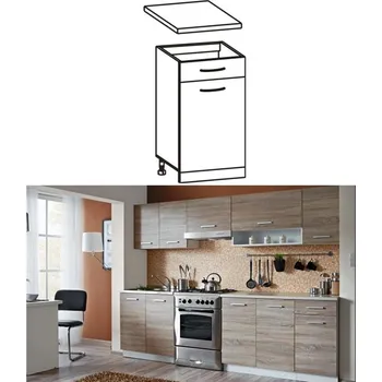 Kuchyňská linka Skříňka do kuchyně, dolní, dub sonoma / bílá, Cyra NEW D1S-40