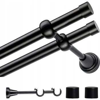 Voppi garnýž dvojitá Moderi 240 cm, 19+19 mm, bílá (bez žabek)