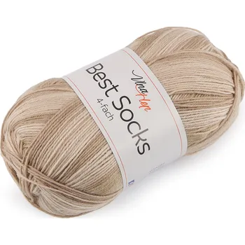 Příze Pletací příze Best Socks samovzorovací / ponožkovka 100 g, barva 19 (7412) béžová