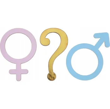 Konfeta Konfety Gender Reveal dřevěné 10ks 3x5x6cm