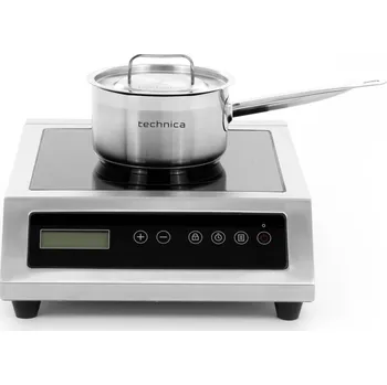 Sporák TECHNICA [Set] Nastavitelný indukční vařič 3,5 kW + Nerezový hrnec 1,9 l o průměru 160 mm s poklicí | TECHNICA, Platinum Line