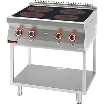 Sporák KROMET Indukční vařič 4x3,5 kW na rámovém podstavci, 800x700x900 mm | KROMET, 700.KE-4i/800.T