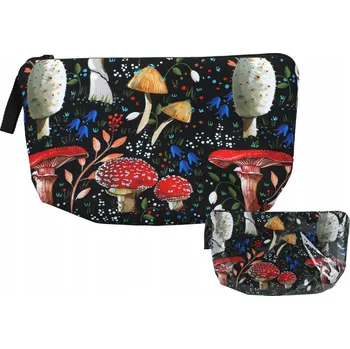 Kosmetická taška Dámská Kosmetická Taštička Houby POUZDRO na Kosmetiku Cestovní Organizér DÁREK