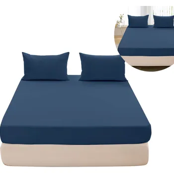 Prostěradlo Prostěradlo Bavlněné 160x200 s Gumou Modré Jersey - Mnoho Barev