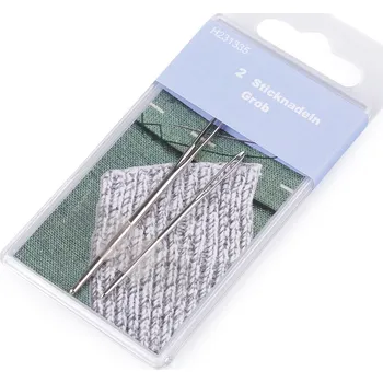 Nástroj na niť a příze Jehly kovové na vlnu - 2 ks