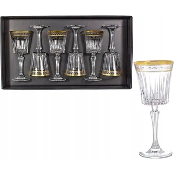 Sklenice Skleničky na červené víno Bohemia Dorato, bezbarvé, žluté, 300ml, 6 ks