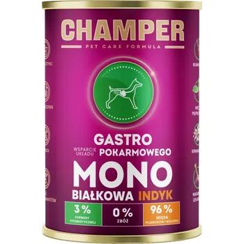 Krmivo pro psa Krmivo pro psy Monoproteinové Champer Gastro Krůta 400 g