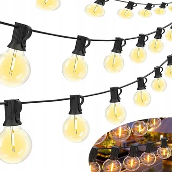 Venkovní osvětlení ZAHRADNÍ SVĚTELNÁ GIRLANDA 30m 50+2 LED Venkovní Světýlka 230V