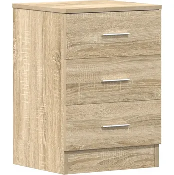 Noční stolek Noční stolek se 3 zásuvkami, dub sonoma, 38 x 35 x 56 cm