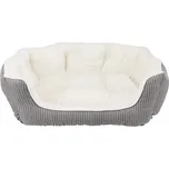 Trixie Oválný pelech DAVIN s plyšem 60 x 45 cm šedo/krémový