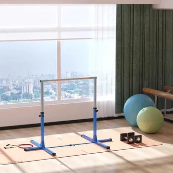 Gymnastická výškově nastavitelná tyč | modrá