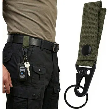 TAKTICKÝ DRŽÁK PŘÍVĚSEK KARABINA NA KLÍČE MOLLE OLIVE