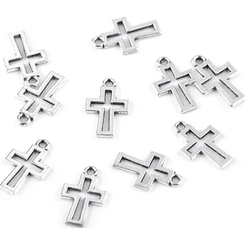 Přívěsek Přívěsek 11x17 mm křížek Varianta: platina, Balení: 50 ks