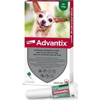 Antiparazitikum pro psa Advantix pro psy do 4 kg spot-on 4x0,4 ml