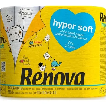 Toaletní papír Suchý toaletní papír bez vůně Renova 4 ks