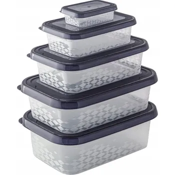 Dóza na potraviny BRANQ Sada Dóz Na Potraviny BPA Free Černá Různé velikosti 5 Kusů