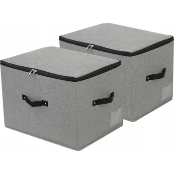 Úložný box Skládací Úložný Box 2ks 44x33x31cm Tmavě Šedý