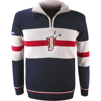 Pánský svetr Kama pletený Merino svetr Jizerská 50 - retro kolekce 108 - tmavě modrá XXL