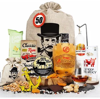 Dárkový potravinový koš Dárkové balení s rumem Pampero Aniversario pro muže | Dárkový koš s rumem Pampero Aniversario pro chlapa