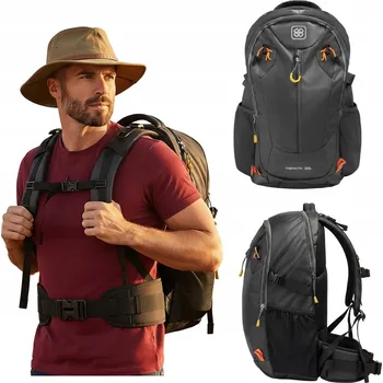 turistický batoh Batoh trekingový batoh černý, funkční, 50 l, horský, voděodolný