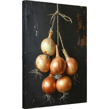 Obraz Obraz do kuchyně, restaurace, baru, jídelny, Závěsný cibule zelenina 30x45