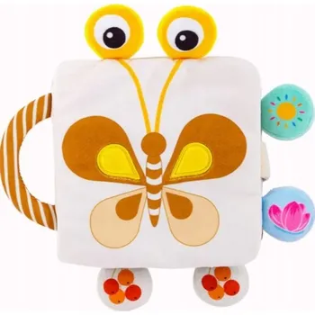 Senzorická knížka Motýl pro miminka měkká kontrastní šustící