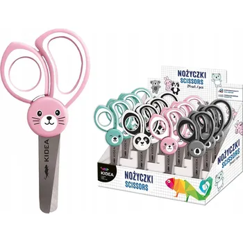 Školní nůžky Kidea 12 cm do školy i školky - Medvídek