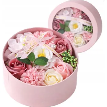 umělá květina Kytice vonných mýdlových květů v ozdobné krabičce