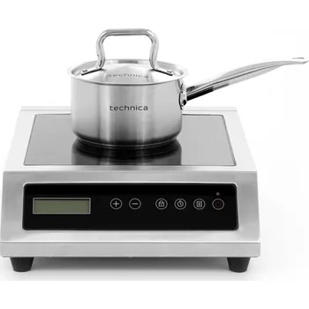 Sporák TECHNICA [Set] Nastavitelný indukční vařič 3,5 kW + Nerezový hrnec o průměru 160 mm s poklicí | TECHNICA, Gold Line