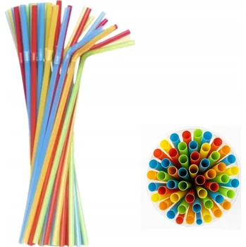 Brčka na nápoje plastové barevné 5 mm 21 cm brčka s kloubem 500 ks