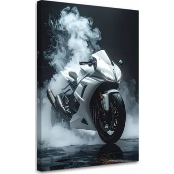 Obraz Obraz do pokoje pro teenagery, sportovní motorka bílá 30x45