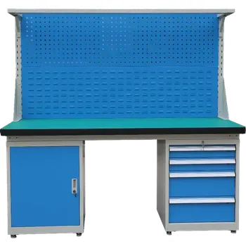Dílenský stůl MP 1800, dílenský pracovní stůl, šedá/modrá