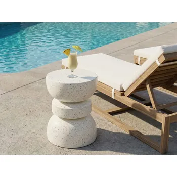 Konferenční stolek Stylový odkládací stolek ve tvaru přesýpacích hodin bílý s efektem terrazzo do obývacího pokoje ložnice Beliani