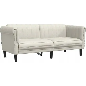 Pohovka Krémová dvoumístná pohovka ze sametu, rozměry 182 x 77 x 74 cm