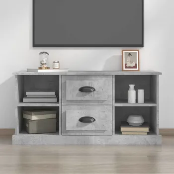 Televizní stolek vidaXL TV skříňka 99,5 x 35,5 x 48 cm kompozitní dřevo [816274] Barva: Betonová šedá