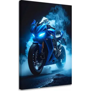 Obraz Obraz do obýváku, kanceláře, pokoje teenagera, Modrý Motocykl Motor 20x30