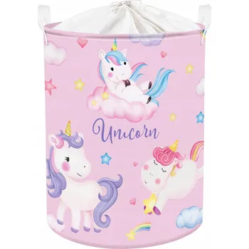 Koš na prádlo Clastyle 45L Růžový koš na prádlo s motivem jednorožce pro holčičky