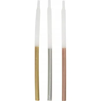 Dortová svíčka Svíčky narozeninové x 12 metalické zlaté stříbrné 12 cm Narozeniny