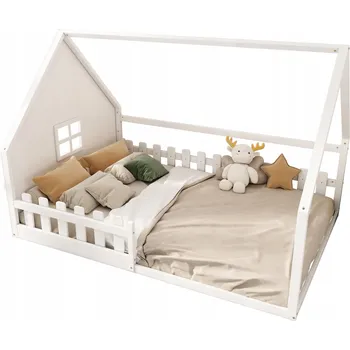 Postel Jednolůžková dřevěná postel Arhatreya 140x200 cm bílá