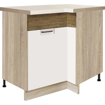 Kuchyňská skříňka FAVORIT r | dolní skříňka FR-15D rohová | 100x70 cm | ribbeck/bílá lesk | VÝBĚR KORPUSU