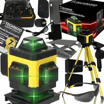 Měřící laser Křížový laser Technoid V50 PRO s akumulátorem, dosah 50 m