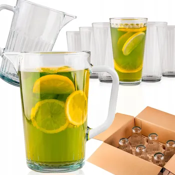 Sada SuperButelki Rýhovaný džbán 1 L + 6x sklenice 1 l