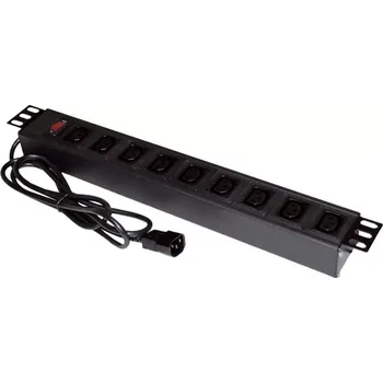 Napájecí kabel Napájecí lišta 19" 9×C13 s vidlicí C14